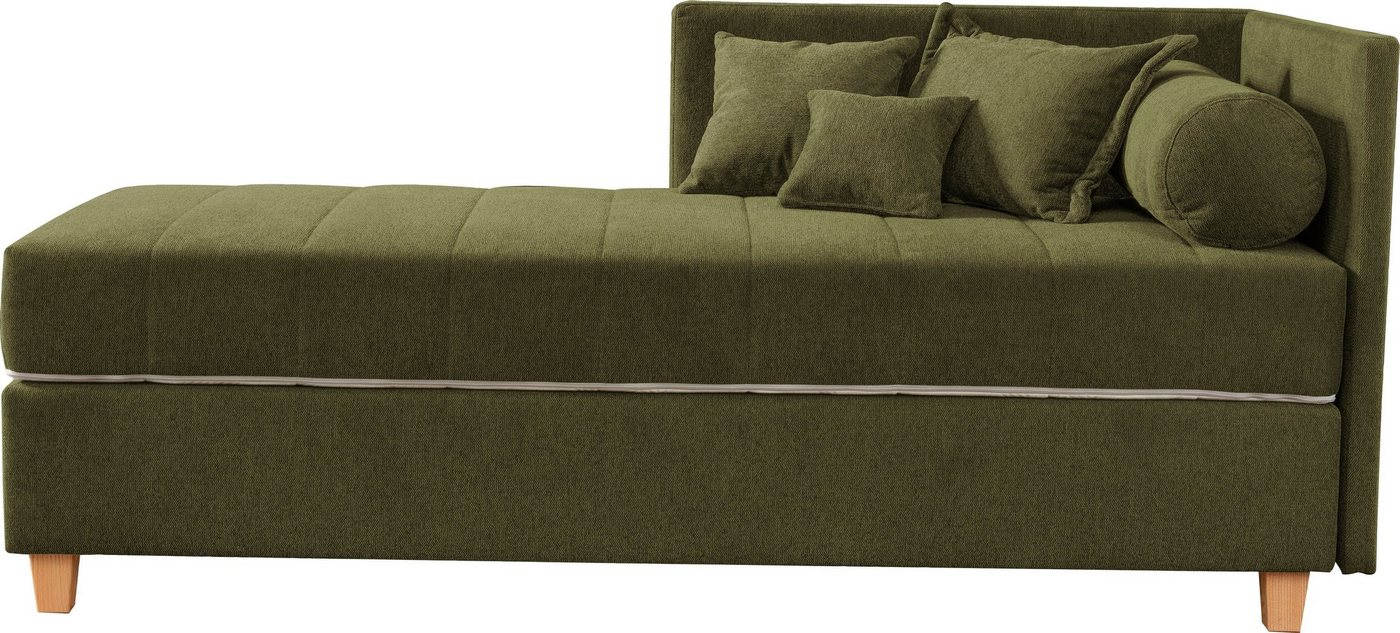 alina Schlafsofa Kona, 7-Zonen Taschenfederkernmatratze, Zierkissen-Set und Schlummerrollen von alina