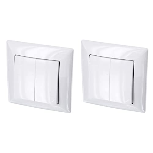 2er Pack, Unterputz Serienschalter, Steckklemme, All-in-One, Serie G1 reinweiß von ADAKAT