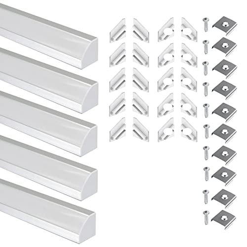 5x1m, Aufbau Eck Aluminiumprofil 14x16 weiß, für LED Lichtband von ADAKAT