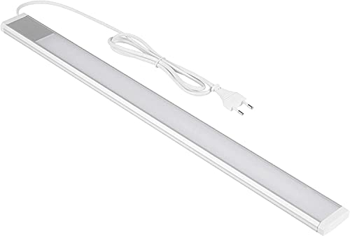 ADAKAT LED Aluminium Unterbauleuchte 10W 600mm, Schalter, Netzkabel, tagesweiß 4200K von ADAKAT