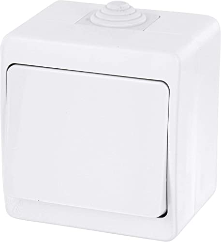 Aufputz Ein-/Ausschalter IP54, All-in-One, Serie G1 reinweiß von ADAKAT