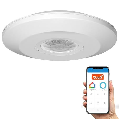 Aufputz Wi-Fi 2.4GHz Bewegungsmelder, LED geeignet, kompatibel mit Alexa, Google Home, Sprachsteuerung von ADAKAT