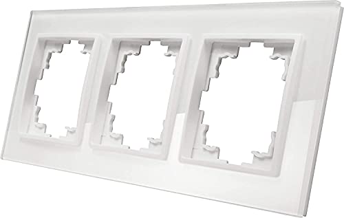 Kristallglas Glasrahmen 3-fach, Serie K1 weiß von ADAKAT