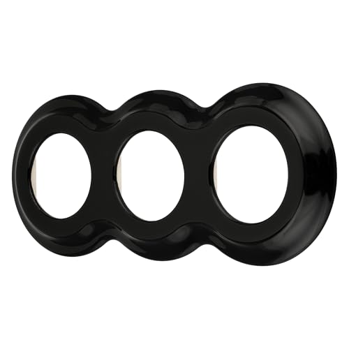 Porzellan Retro Curve Rahmen 3-fach, Serie PR1 schwarz Porzellan Retro Curve Rahmen 3-fach, Serie PR1 schwarz von ADAKAT