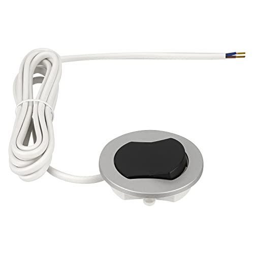 Universal Unterputz Möbelschalter ON/OFF, Kabel 2m, 12V silber von ADAKAT