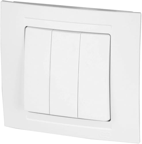 Unterputz Dreifach-Schalter Serienschalter, All-in-One, Serie M1 reinweiß von ADAKAT