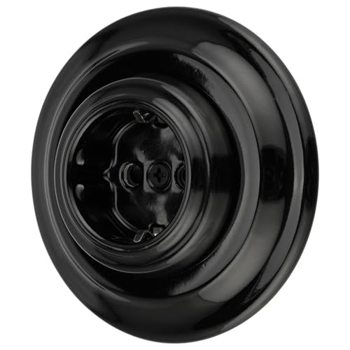 Unterputz Porzellan Retro Steckdose, All-in-One, Serie PR1 schwarz von ADAKAT