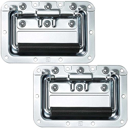 Adam Hall Hardware 34082 M2 AH - 2er Set Klappgriff/Kistengriff gefedert silber in 8 mm Einbauschale von FVLFILASDAS