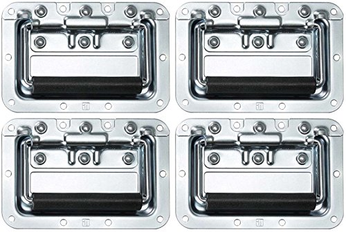 Adam Hall Hardware 34082 M4 AH - 4er Set Klappgriff/Kistengriff gefedert silber in 8 mm Einbauschale Adam Hall Hardware 34082 M4 AH - 4er Set Klappgriff/Kistengriff gefedert silber in 8 mm Einbauschale von ADAMHALLHARDWARE
