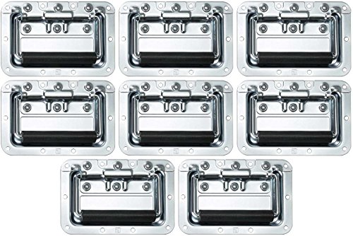 Adam Hall Hardware 34082 M8 AH - 8er Set Klappgriff / Kistengriff gefedert silber in 8 mm Einbauschale Adam Hall Hardware 34082 M8 AH - 8er Set Klappgriff / Kistengriff gefedert silber in 8 mm Einbauschale von ADAMHALLHARDWARE