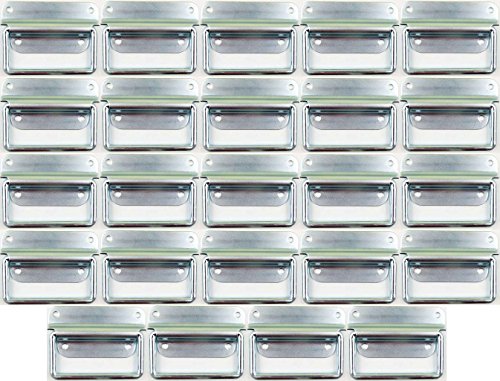 Adam Hall Hardware 3440 M24 AH - 24er Set Klappgriff / Kistengriff silber 4-Loch zweiteilig von ADAMHALLHARDWARE