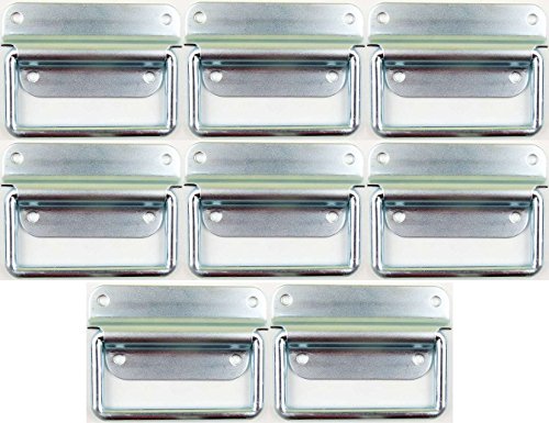Adam Hall Hardware 3440 M8 AH - 8er Set Klappgriff / Kistengriff silber 4-Loch zweiteilig von ADAMHALLHARDWARE