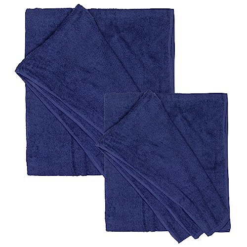 ADAMO Strandtuch 2er Set XXL 100% Baumwolle - 100x220cm + 155x220cm Navy: 360 - XXL Saunahandtuch - Badetuch in Übergröße - Duschhandtuch, Badehandtuch & Saunatuch von ADAMO