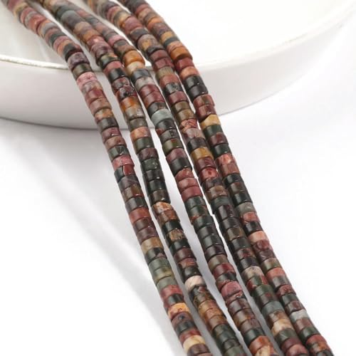 ADAOQIN 150 Teile/los 4mm Flache Runde Natursteinperlen Achate Quartzs Jade Lose Distanzperlen für DIY Schmuckherstellung von ADAOQIN