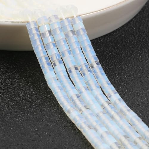 ADAOQIN 150 Teile/los 4mm Flache Runde Natursteinperlen Achate Quartzs Jade Lose Distanzperlen für DIY Schmuckherstellung von ADAOQIN