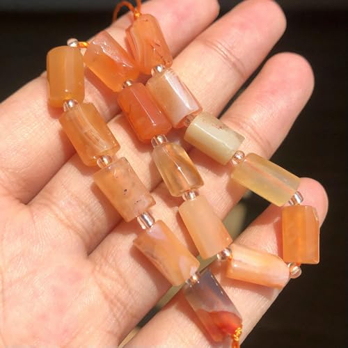 ADAOQIN 8–11 mm natürliche Smaragd-Zylinderform-Steinperlen, Citrin, Mondstein, Quarz, Lange Säulen-Abstandshalterperlen für Schmuck von ADAOQIN