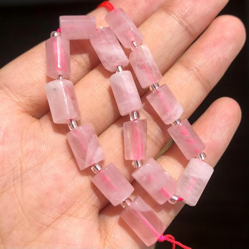 ADAOQIN 8–11 mm natürliche Smaragd-Zylinderform-Steinperlen, Citrin, Mondstein, Quarz, Lange Säulen-Abstandshalterperlen für Schmuck von ADAOQIN