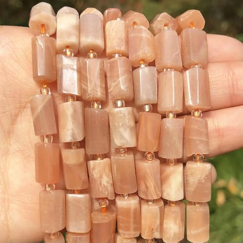 ADAOQIN 8–11 mm natürliche Smaragd-Zylinderform-Steinperlen, Citrin, Mondstein, Quarz, Lange Säulen-Abstandshalterperlen für Schmuck von ADAOQIN