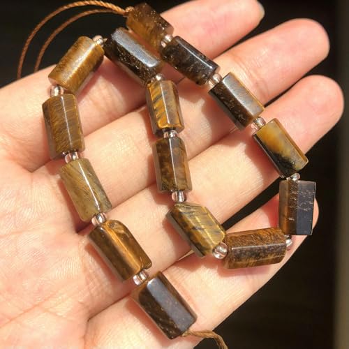 ADAOQIN 8–11 mm natürliche Smaragd-Zylinderform-Steinperlen, Citrin, Mondstein, Quarz, Lange Säulen-Abstandshalterperlen für Schmuck von ADAOQIN