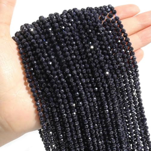 Facettierte Natursteinperlen, facettiert, Amazonit, Aquamarin, Opal, Labradorit, lose Abstandsperlen zur Schmuckherstellung, 2 3 4 mm von ADAOQIN