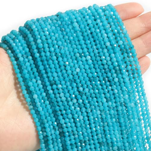 Facettierte Natursteinperlen, facettiert, Amazonit, Aquamarin, Opal, Labradorit, lose Abstandsperlen zur Schmuckherstellung, 2 3 4 mm von ADAOQIN