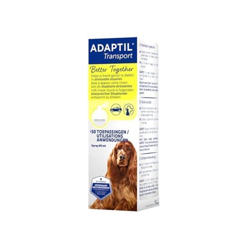 Adaptil Transport Spray - Helpt je hond kalmeren - Vermindert hijgen, beven en rusteloosheid tijdens het reizen - Inhoud 20 ml of 60ml - Transport Spray - 60 ml Adaptil Transport Spray - Helpt je hond kalmeren - Vermindert hijgen, beven en rusteloosheid tijdens het reizen - Inhoud 20 ml of 60ml - Transport Spray - 60 ml von ADAPTIL