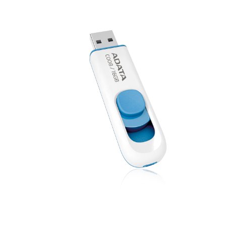 ADATA 16GB USB-Stick C008 Slider USB 2.0 weiss blau von ADATA