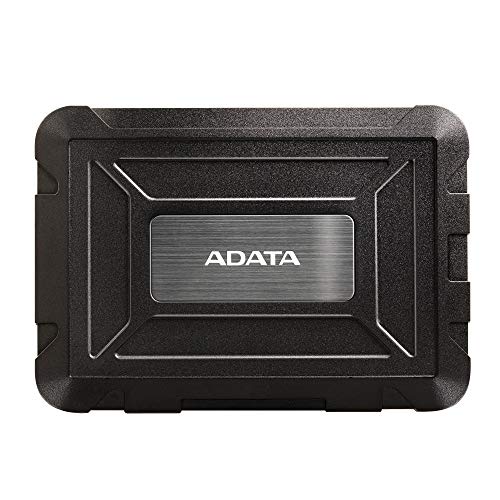 ADATA ED600 - externes Gehäuse für SATA-Festplatten mit USB 3.2 Gen.1, IP54, Wasser- und Staub- und stoßfest, schwarz von ADATA
