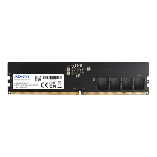 ADATA Premier, 16 GB, DDR5, 4800 MHz (PC5-38400), CL40, 1,1 V, ECC, DIMM Memory, AD5U480016G-S, Schwarz von ADATA