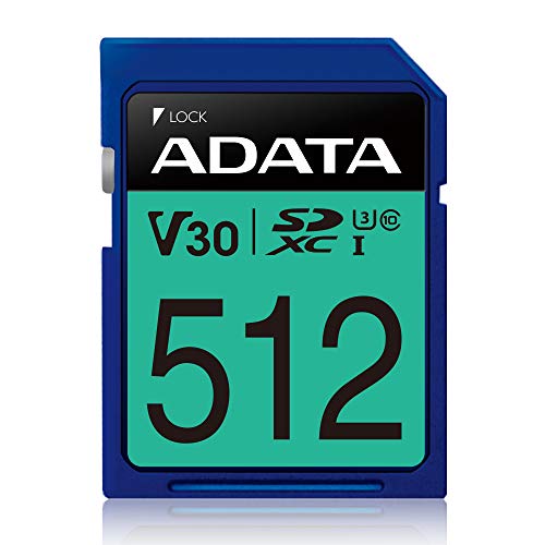 ADATA Premier Pro 512 GB SDXC Klasse 10 UHS-I Flash-Speicher (512 GB, SDXC, Klasse 10, UHS-I, 100 MB/s, blau) von ADATA