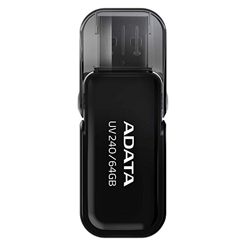 ADATA UV240 64GB 2.0 USB Typ A schwarz USB-Stick - USB-Stick (64GB, 2.0, USB Typ A, Kappe, 7g, schwarz) von ADATA