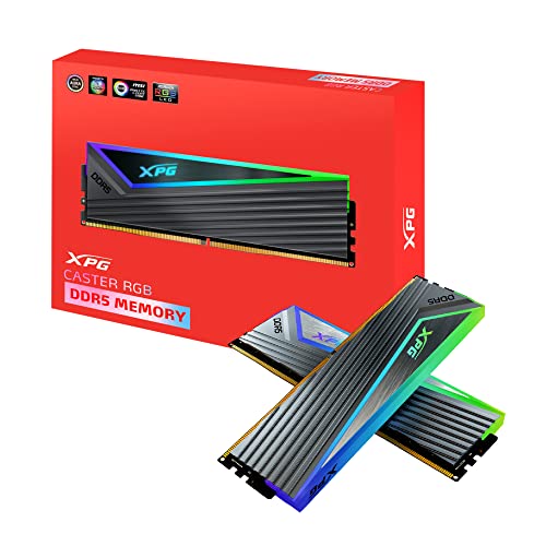 ADATA XPG Caster RGB DDR5 6000MHz 32GB (2x16GB) CL40-40-40 PCS-51200 UDIMM 288-Pins Desktop SDRAM Memory RAM Kit (AX5U6000C4016G-DCCARGY) von XPG
