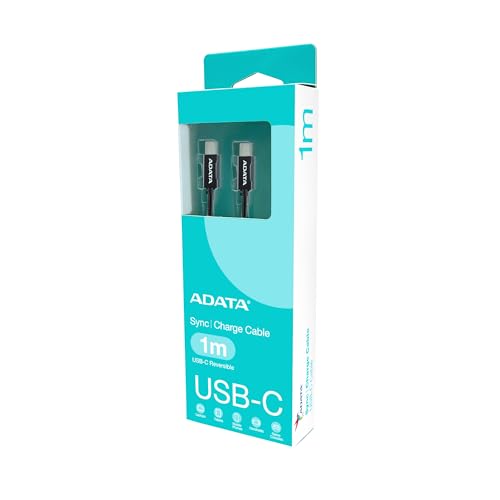 USB 2.0 Kabel, USB-C Stecker USB-C Stecker (schwarz, 1 Meter, PD 3.0, QC 3.0, Laden mit bis zu 100 Watt) von ADATA