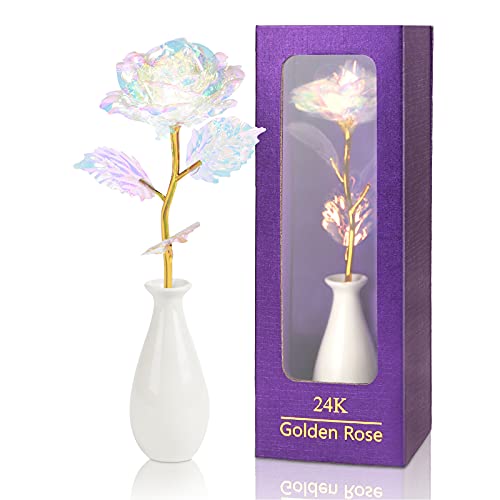 ADAZ 24K Goldene Ewige Rose, Geschenk für Frauen Mutter Sie Freundin Ehefrau Geburtstag Weihnachts Muttertagsgeschenke Valentinstag Frauentags Jubiläum von ADAZ