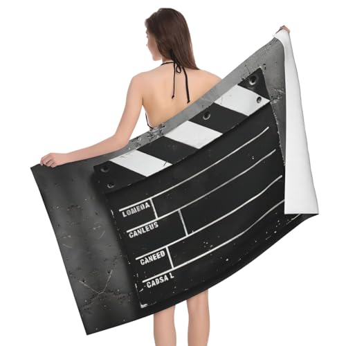 ADAhgu Classic Movie Clapboard Black Print Oversized Towel Versatile Towel 132,1 x 81,3 cm Soft Highly Absorbent Quick Dry Beach von ADAhgu