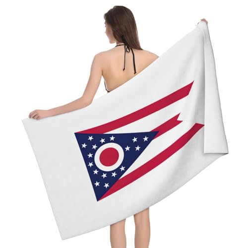 ADAhgu Ohio State Flag Print Oversized Towel Versatile Towel 132,1 x 81,3 cm Soft Highly Absorbent Quick Dry Beach von ADAhgu