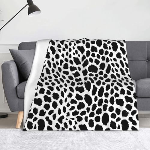 ADAhgu Schwarze Decke mit Leopardenmuster, Weihnachtsdecke, Geschenk, 127 x 152,4 cm, pillingresistent, Überwurfdecke für Sofa, Bett von ADAhgu