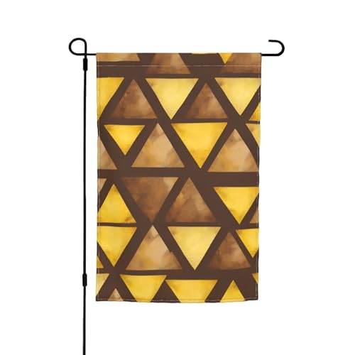 Gelbe und braune Dreiecke, 30,5 x 45,7 cm, Veranda, Ganzjahresflaggen, Hofdekoration, Terrassen-Flagge, Innenhof-Dekoration Gelbe und braune Dreiecke, 30,5 x 45,7 cm, Veranda, Ganzjahresflaggen, Hofdekoration, Terrassen-Flagge, Innenhof-Dekoration von ADAhgu