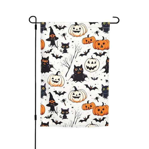Halloween-Kürbis- und Fledermaus-Druck, 30,5 x 45,7 cm, Veranda, Ganzjahresflaggen, Hof-Dekoration, Terrassen-Flagge, Innenhof-Dekoration Halloween-Kürbis- und Fledermaus-Druck, 30,5 x 45,7 cm, Veranda, Ganzjahresflaggen, Hof-Dekoration, Terrassen-Flagge, Innenhof-Dekoration von ADAhgu