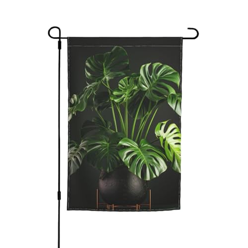 Monstera Deliciosa Bananen-Palmendruck, 30,5 x 45,7 cm, Veranda, Ganzjahresflagge, Hofdekoration, Terrassenflagge, Innenhof-Dekoration von ADAhgu