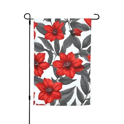 Rote Blumen Blätter Druck 30,5 x 45,7 cm Veranda Ganzjahres Outdoor Flaggen Hofdekoration Terrasse Flagge Innenhof Dekor Rote Blumen Blätter Druck 30,5 x 45,7 cm Veranda Ganzjahres Outdoor Flaggen Hofdekoration Terrasse Flagge Innenhof Dekor von ADAhgu