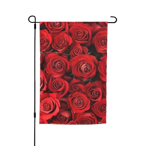 Rote Rose Druck 30,5 x 45,7 cm Veranda-Flaggen Ganzjahresflaggen Hofdekoration Terrasse Flagge Innenhof Dekor von ADAhgu