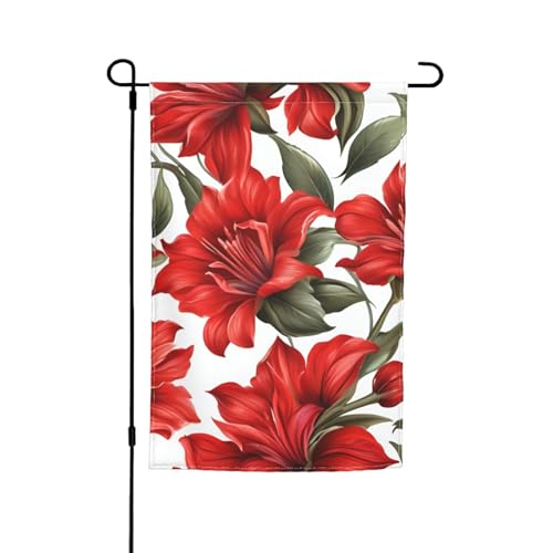Schöner roter Blumendruck, 30,5 x 45,7 cm, Veranda, Ganzjahresflaggen, Hofdekoration, Terrassen-Flagge, Innenhof-Dekoration Schöner roter Blumendruck, 30,5 x 45,7 cm, Veranda, Ganzjahresflaggen, Hofdekoration, Terrassen-Flagge, Innenhof-Dekoration von ADAhgu