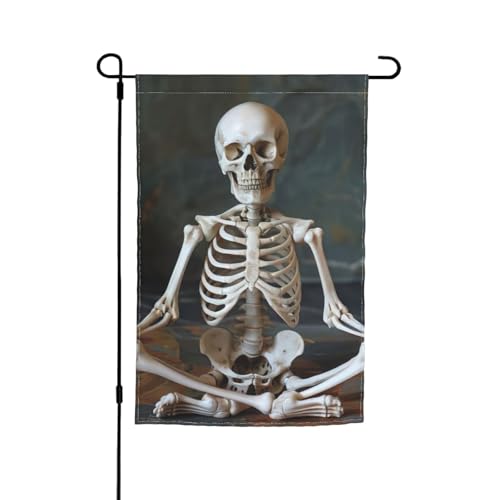 Skelette Yoga Druck 30,5 x 45,7 cm Veranda Ganzjahres Outdoor Flaggen Hofdekoration Terrasse Flagge Innenhof Dekor von ADAhgu