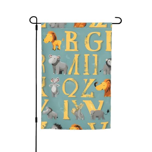 Zoo-Alphabet-Tierdruck, 30,5 x 45,7 cm, Veranda, Ganzjahresflaggen, Hofdekoration, Terrassen-Flagge, Innenhof-Dekoration Zoo-Alphabet-Tierdruck, 30,5 x 45,7 cm, Veranda, Ganzjahresflaggen, Hofdekoration, Terrassen-Flagge, Innenhof-Dekoration von ADAhgu