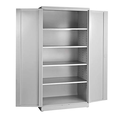 ADB 40964 Aktenschrank Werkzeugschrank Metallschrank RAL7035 lichtgrau, 1950x950x600 mm, 2-türig mit 4 Fachböden von ADB Betriebseinrichtungen GmbH