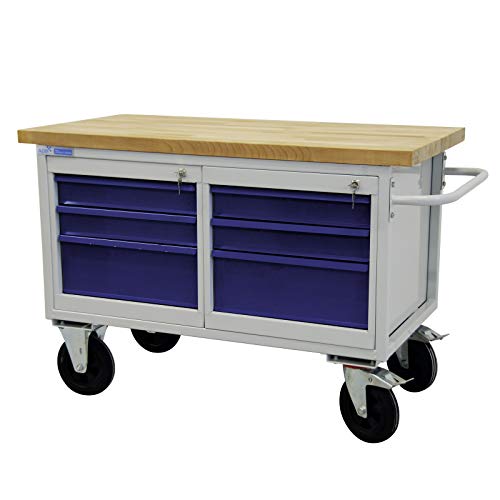 ADB mobile Werkbank Werktisch Werkstatt Rollwagen Tischwagen Werkstattwagen 6 Schubladen Werkstatteinrichtung Zubehör Werkstatt fahrbar mit Rollen von ADB