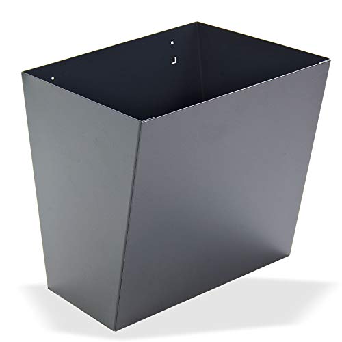 ADB Papierkorb für Werkstattwagen - Stahlblech, 300x300x250 mm, anthrazitgrau (RAL 7016), mit Einhängelaschen für Vierkantlochung von ADB