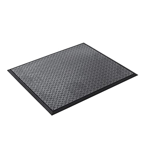 ADB Einzel-Arbeitsplatzmatte 80x70 cm, Anti-Rutsch-Matte, ergonomisch, abriebfest, schwer entflammbar, kälteisolierend, für Werkstatt & Außenbereich, schwarz von ADB