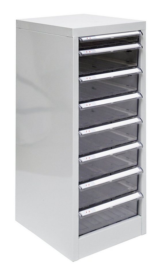 ADB Mehrzweckschrank ADB Schubladencontainer aus Metall 8 Schubladen 27,3 x 74 cm (B x H) von ADB